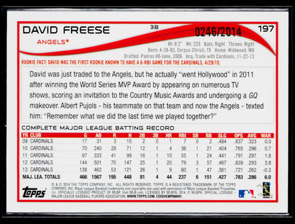 2014 Topps Opening Day David Freese Blue #/2014 #197