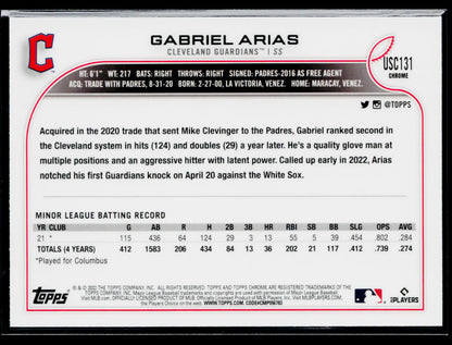 2022 Topps Chrome Update Gabriel Arias Purple #USC131