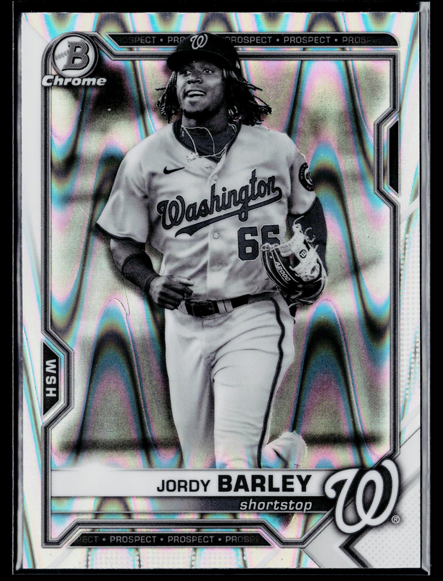 2021 Bowman Draft Jordy Barley Chrome Black & White RayWave Refractor #BDC-6