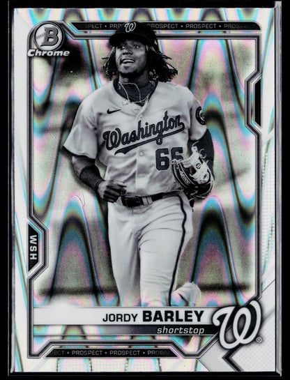 2021 Bowman Draft Jordy Barley Chrome Black & White RayWave Refractor #BDC-6
