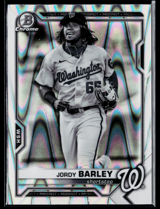 2021 Bowman Draft Jordy Barley Chrome Black & White RayWave Refractor #BDC-6