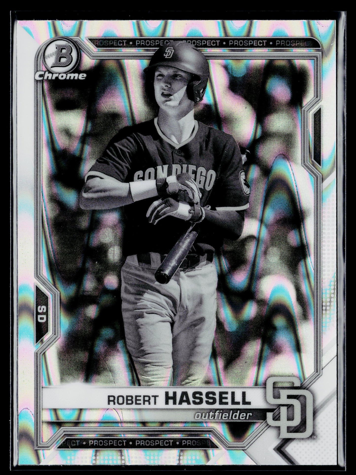 2021 Bowman Draft Robert Hassell Chrome Black & White RayWave Refractor #BDC-67