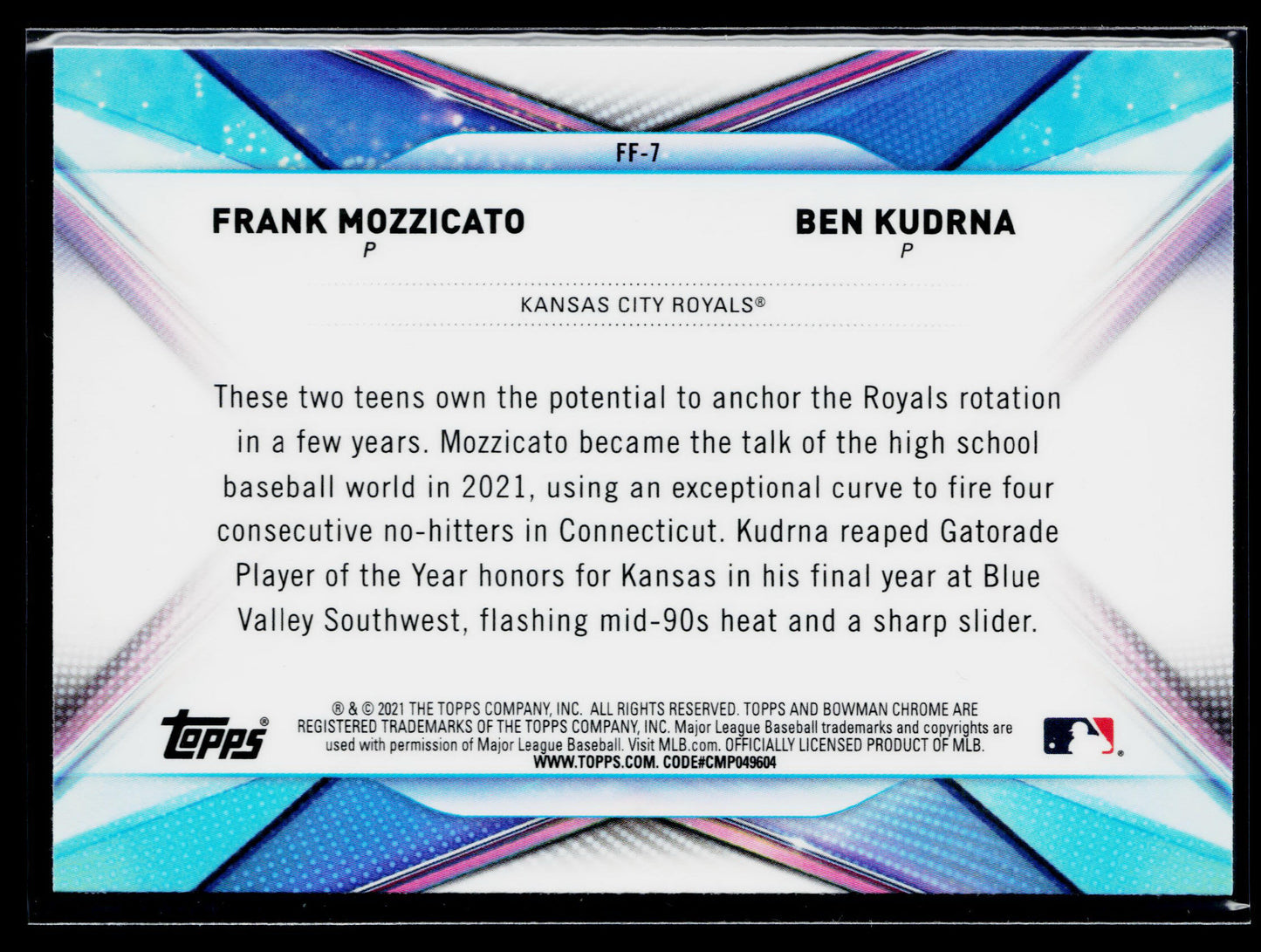 2021 Bowman Draft Frank Mozzicato / Ben Kudrna Franchise Futures #FF-7