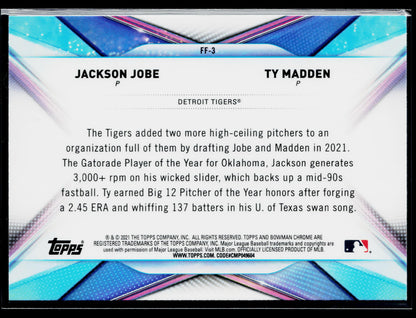 2021 Bowman Draft Jackson Jobe / Ty Madden Franchise Futures #FF-3