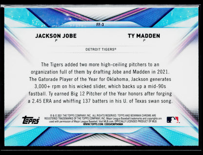 2021 Bowman Draft Jackson Jobe / Ty Madden Franchise Futures #FF-3