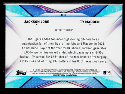 2021 Bowman Draft Jackson Jobe / Ty Madden Franchise Futures #FF-3