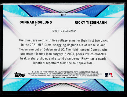 2021 Bowman Draft Gunnar Hoglund / Ricky Tiedemann Franchise Futures #FF-2