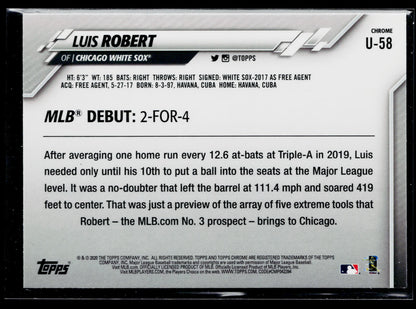 2020 Topps Chrome Update Luis Robert #U-58