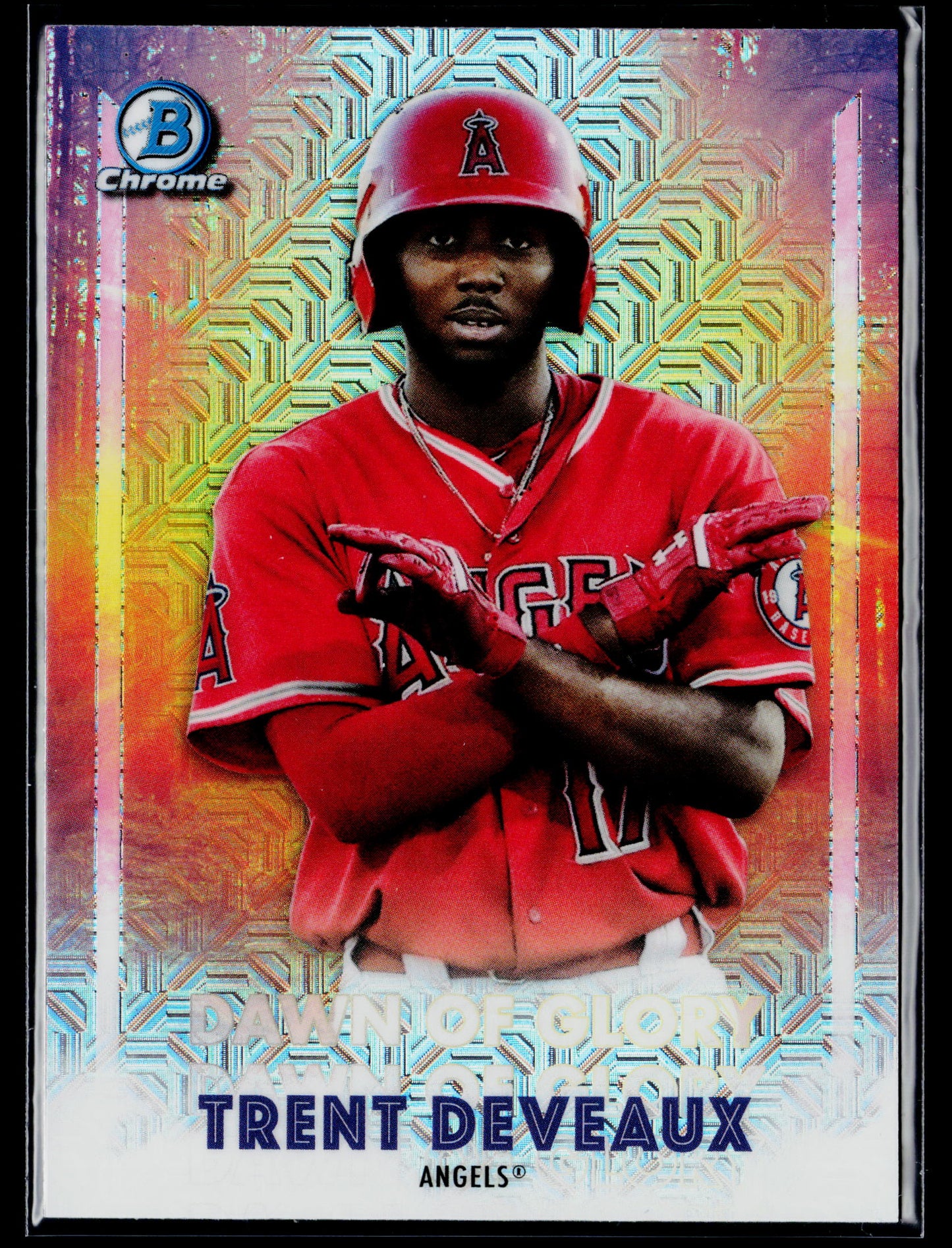 2021 Bowman Chrome Trent Deveaux Dawn of Glory Mojo Refractor #DG-14