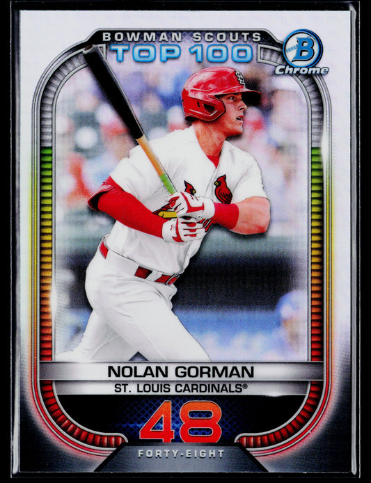 2021 Bowman Nolan Gorman Chrome Bowman Scouts Top 100 #BTP-48