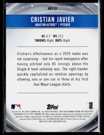 2021 Bowman Cristian Javier Chrome Rookie of the Year Favorites #RRY-CJ