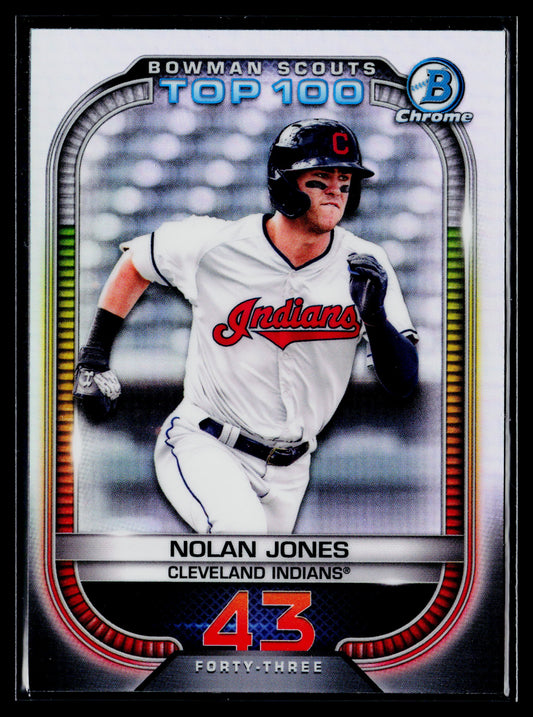 2021 Bowman Nolan Jones Chrome Bowman Scouts Top 100 #BTP-43
