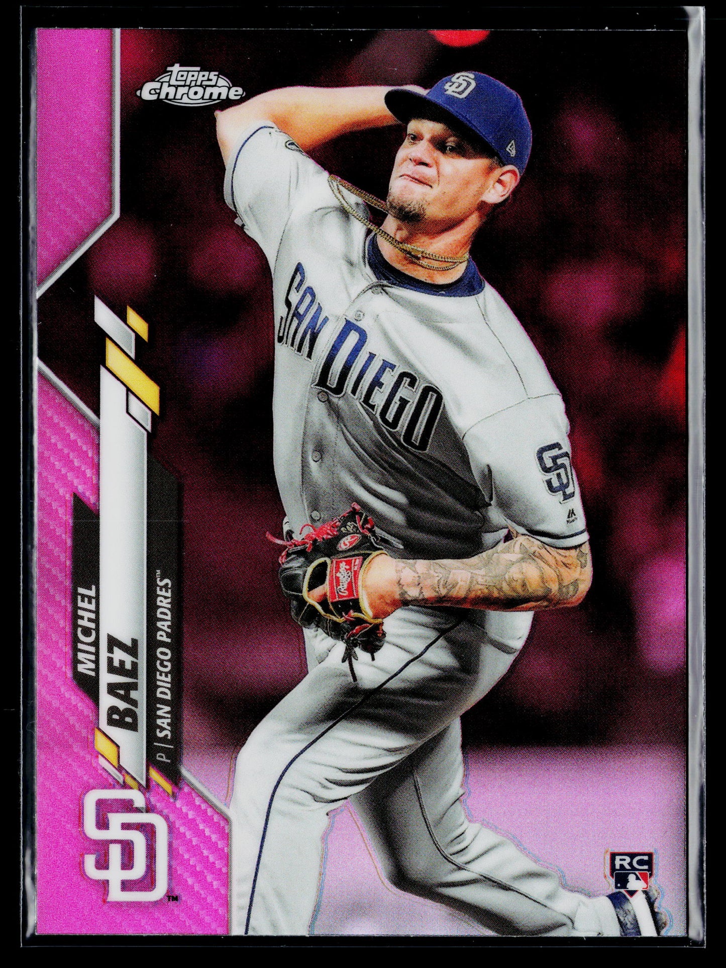2020 Topps Chrome Michel Baez Rookie Pink Refractor #187
