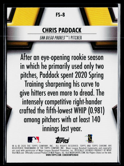 2020 Topps Chrome Chris Paddack Future Stars #FS-8