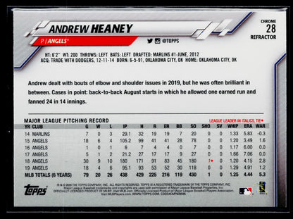 2020 Topps Chrome Andrew Heaney Pink Refractor #28