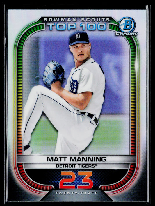 2021 Bowman Matt Manning Chrome Bowman Scouts Top 100 #BTP-23