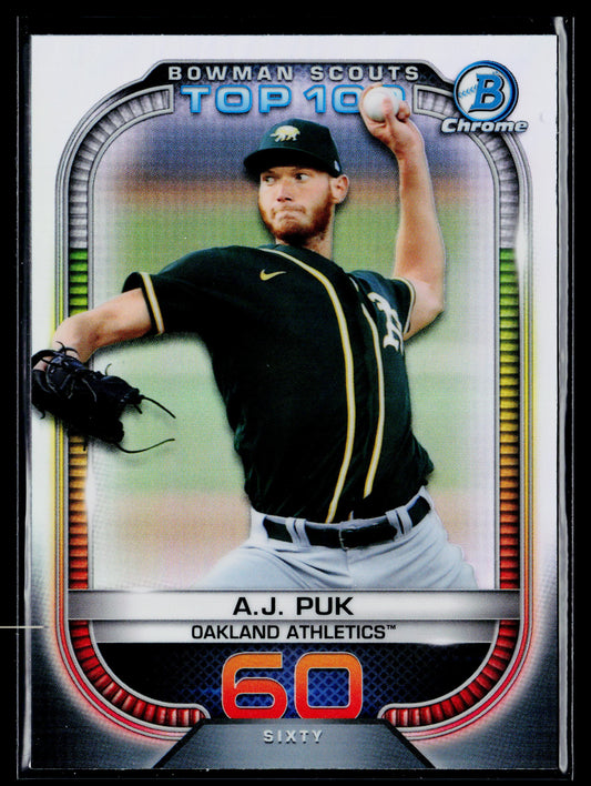 2021 Bowman A.J. Puk Chrome Bowman Scouts Top 100 #BTP-60
