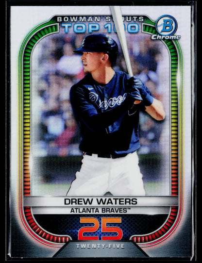 2021 Bowman Drew Waters Chrome Bowman Scouts Top 100 #BTP-25