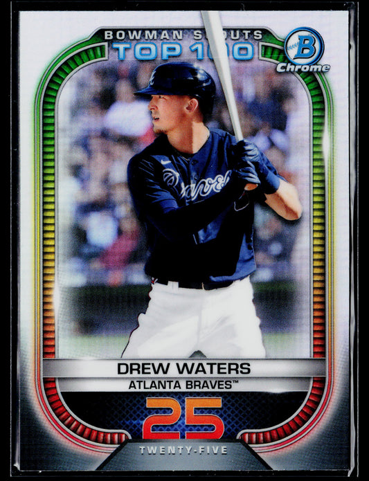 2021 Bowman Drew Waters Chrome Bowman Scouts Top 100 #BTP-25