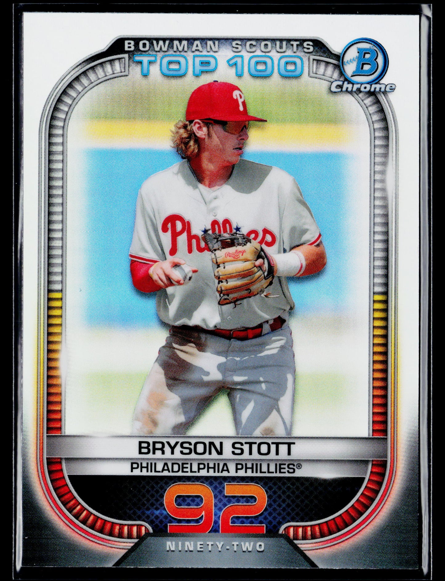 2021 Bowman Bryson Stott Chrome Bowman Scouts Top 100 #BTP-92