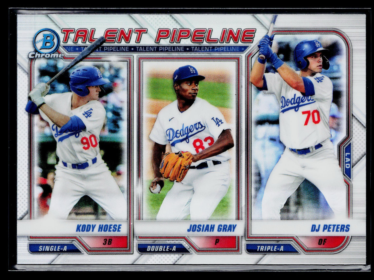 2021 Bowman Josiah Gray / Kody Hoese / DJ Peters Chrome Talent Pipeline #TP-LAD