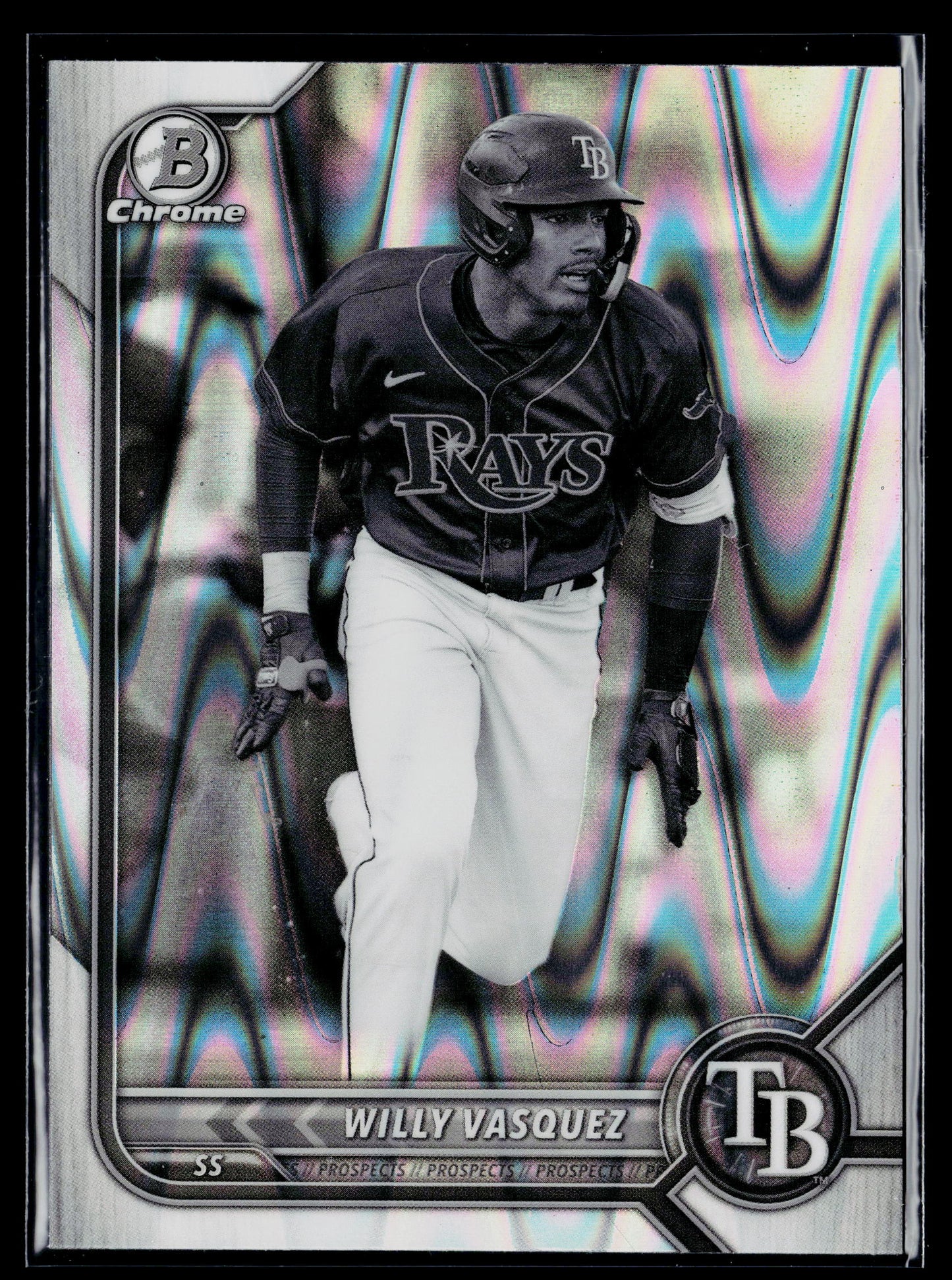 2022 Bowman Draft Willy Vasquez Chrome Black & White RayWave Refractor #BDC-40