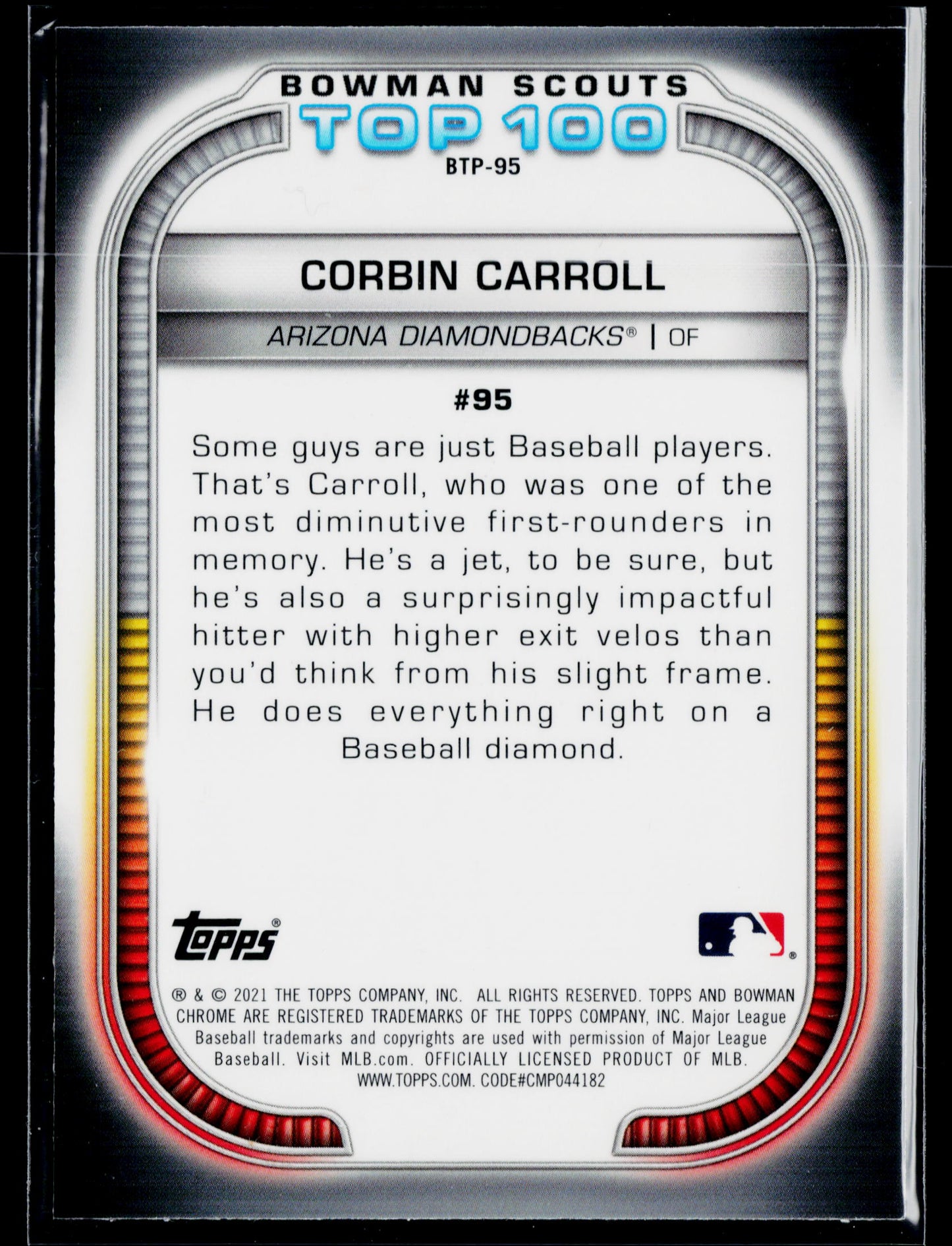 2021 Bowman Corbin Carroll Chrome Bowman Scouts Top 100 #BTP-95