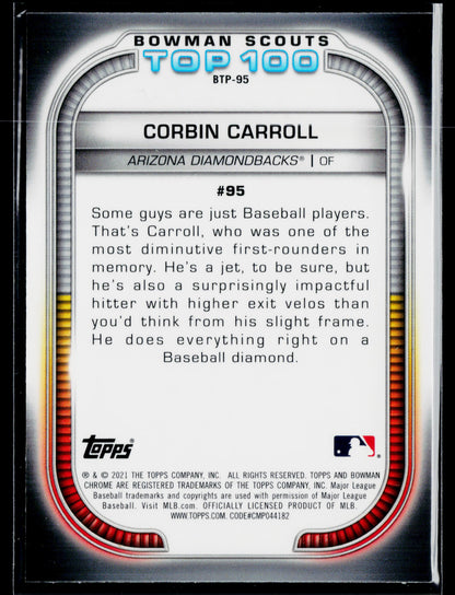 2021 Bowman Corbin Carroll Chrome Bowman Scouts Top 100 #BTP-95