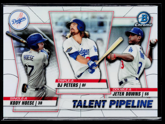 2020 Bowman DJ Peters / Jeter Downs / Kody Hoese Chrome Talent Pipeline #TP-LAD