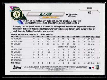 2021 Topps Chrome A.J. Puk Refractor #90