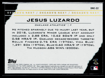 2020 Topps Chrome Update Jesus Luzardo Decade's Next #DNC-22