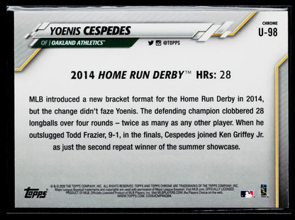 2020 Topps Chrome Update Yoenis Cespedes Pink #U-98