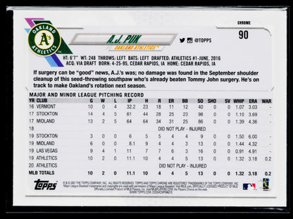 2021 Topps Chrome A.J. Puk Pink #90