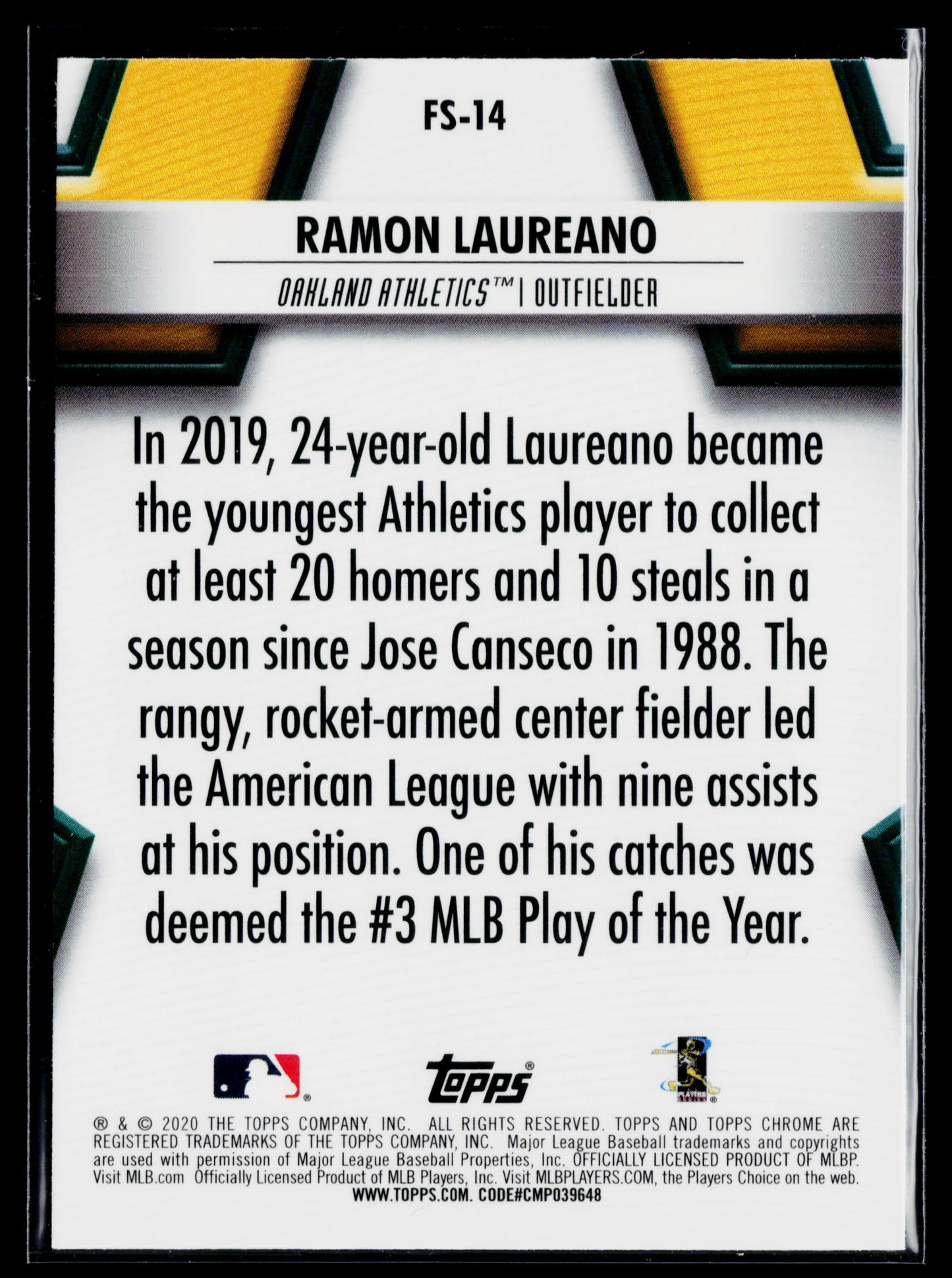 2020 Topps Chrome Ramon Laureano Future Stars #FS-14