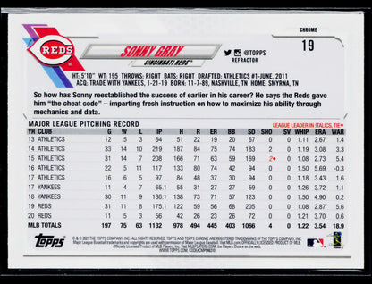 2021 Topps Chrome Sonny Gray Sepia Refractor #19