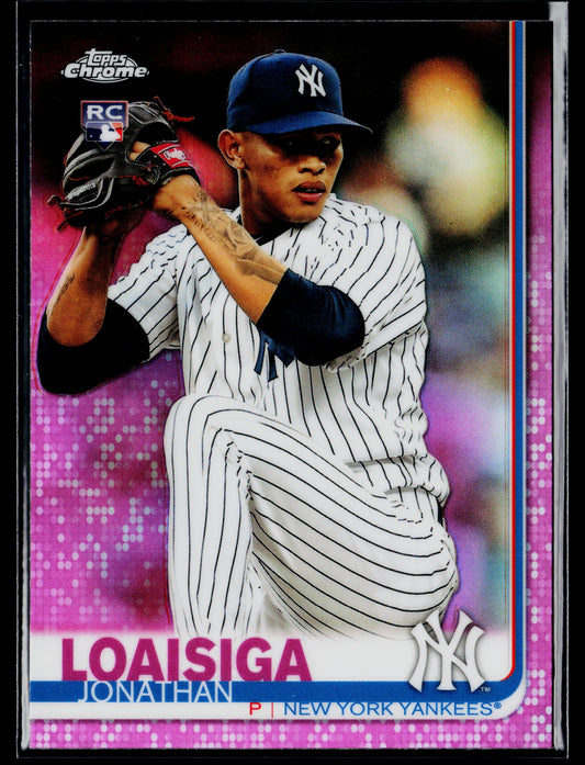 2019 Topps Chrome Jonathan Loaisiga Rookie Pink Refractor #168