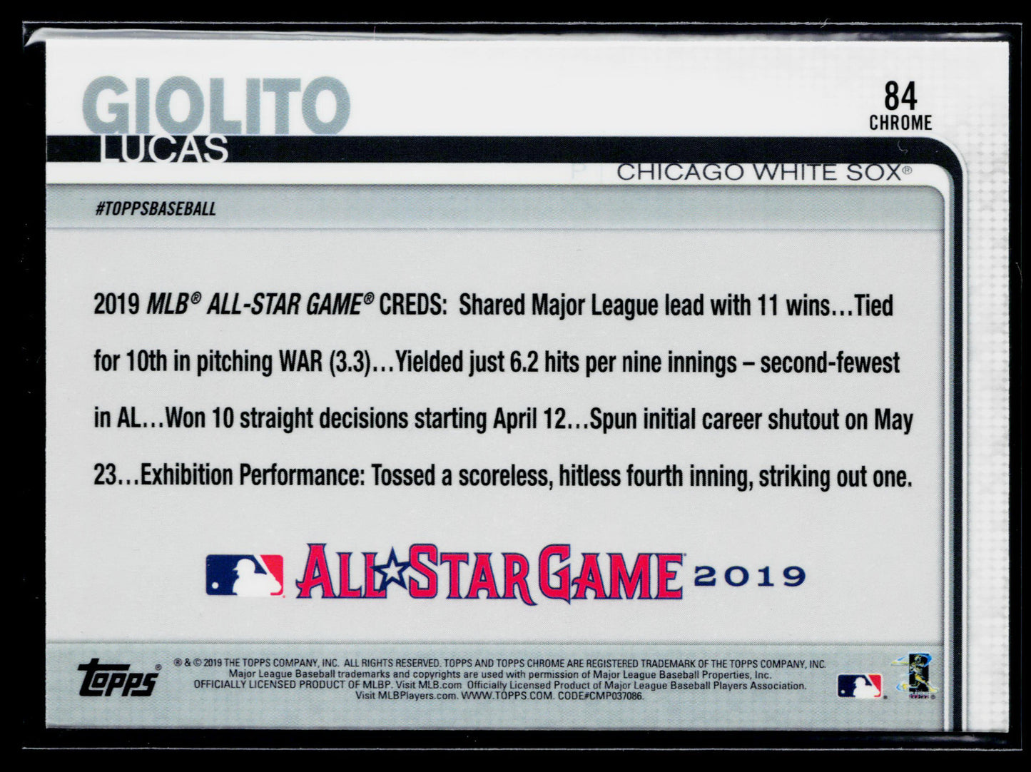 2019 Topps Chrome Update Lucas Giolito Pink #84