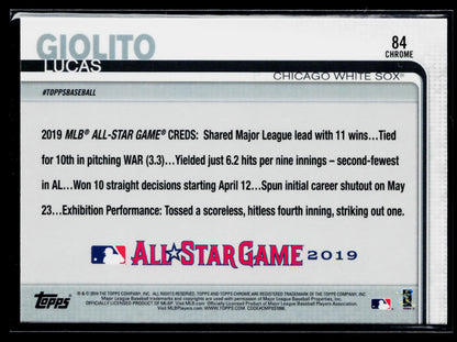 2019 Topps Chrome Update Lucas Giolito Pink #84