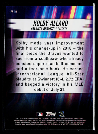 2019 Topps Chrome Kolby Allard Freshman Flash #FF-10