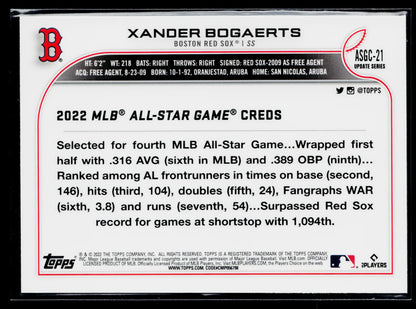 2022 Topps Update Xander Bogaerts 2022 MLB All-Star Game #ASG-21