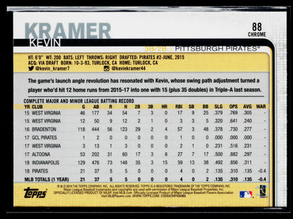 2019 Topps Chrome Kevin Kramer Rookie Pink #88