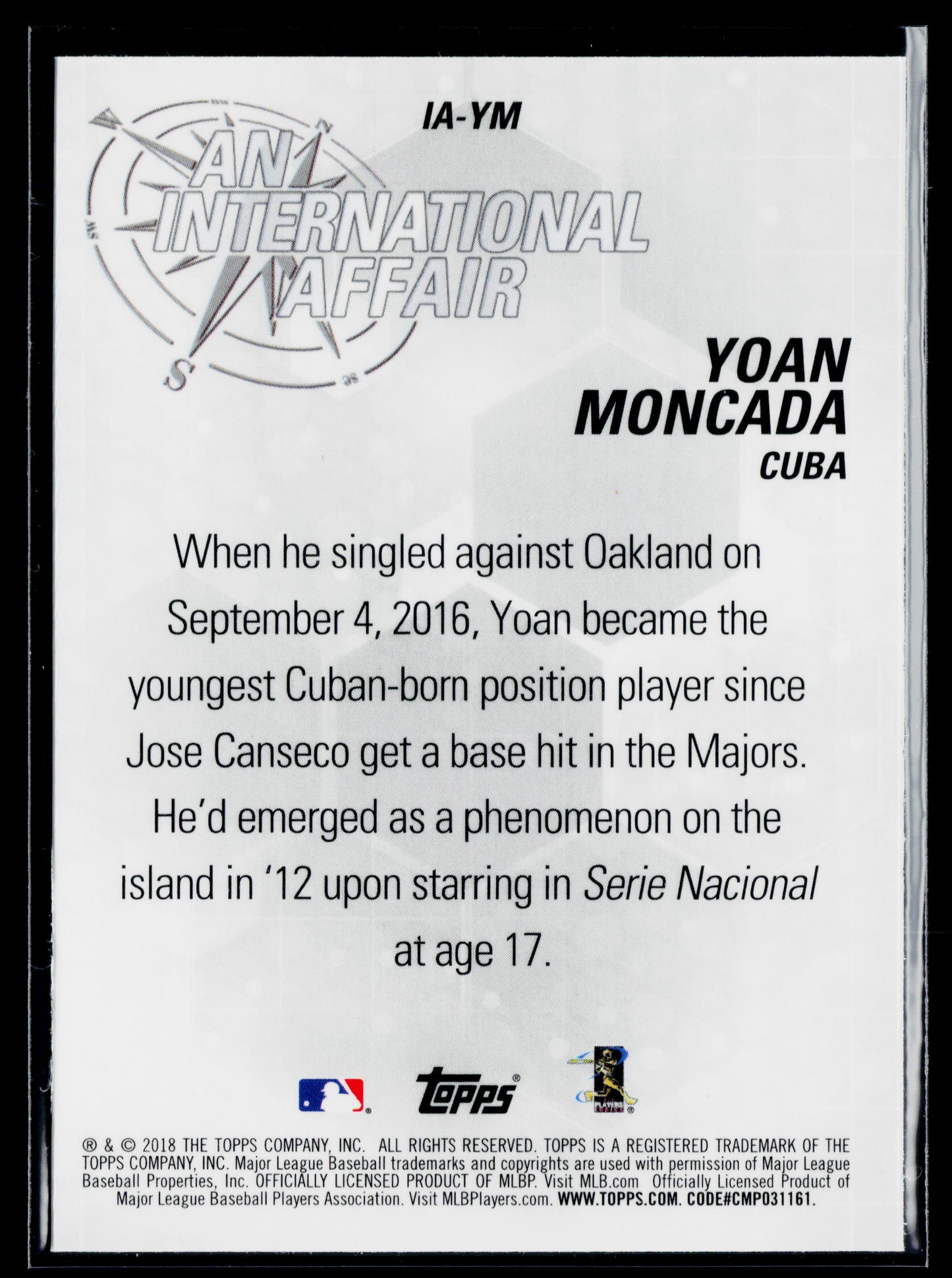 2018 Topps Chrome Update Yoan Moncada An International Affair #IA-YM