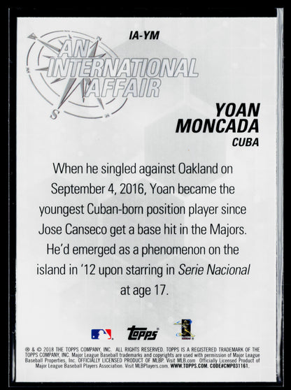 2018 Topps Chrome Update Yoan Moncada An International Affair #IA-YM