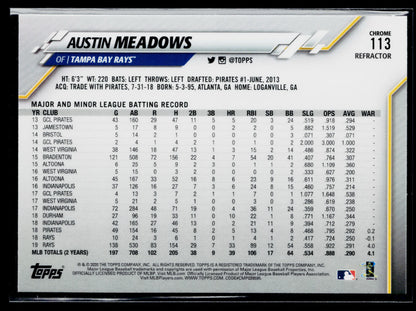 2020 Topps Chrome Austin Meadows Refractor #113