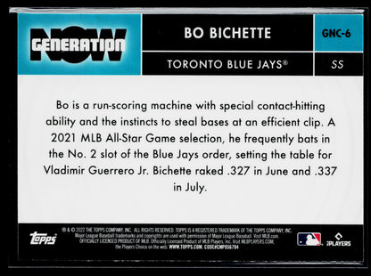 2022 Topps Bo Bichette Generation Now #GN-29