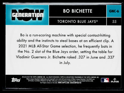 2022 Topps Bo Bichette Generation Now #GN-29