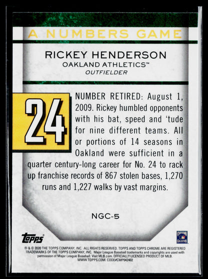 2020 Topps Chrome Update Rickey Henderson A Numbers Game #NGC-5