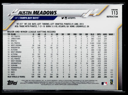 2020 Topps Chrome Austin Meadows Pink Refractor #113