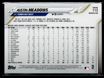 2020 Topps Chrome Austin Meadows Pink Refractor #113