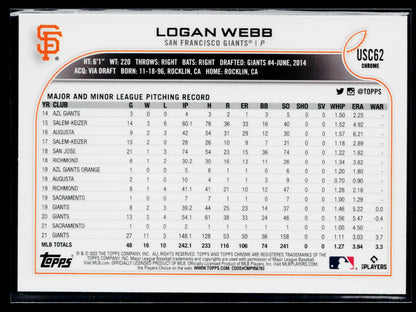 2022 Topps Update Logan Webb Purple #US9